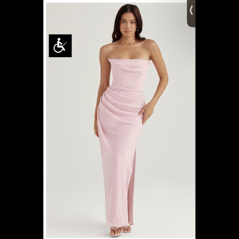 House of CB Adrienne Pink Quartz Georgette
Strapless Gown